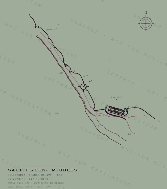 Salt Creek- Middles chart, the full artwork printed on the back
