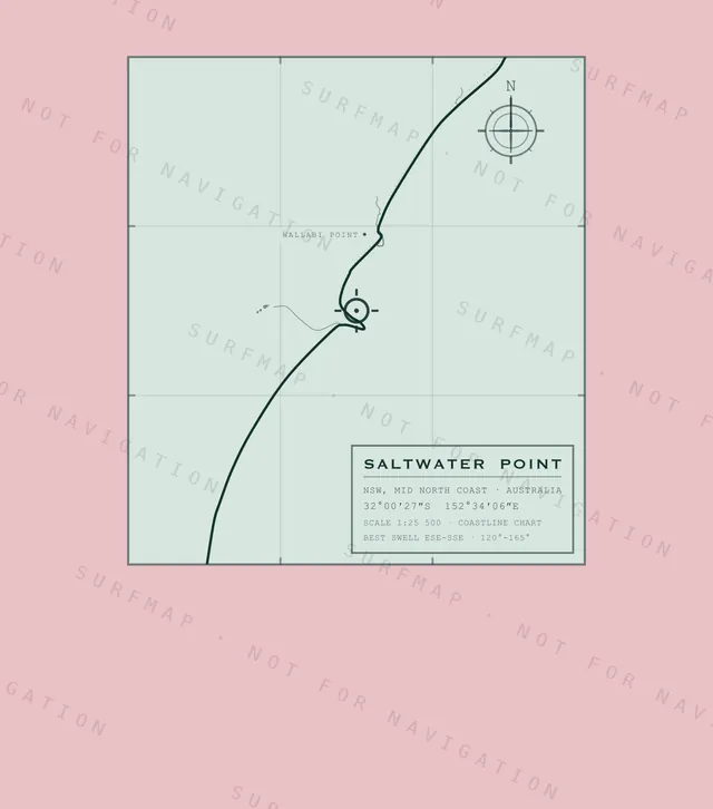 Saltwater Point chart, the full artwork printed on the back