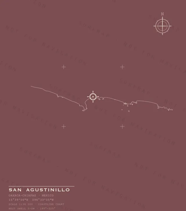 San Agustinillo chart, the full artwork printed on the back