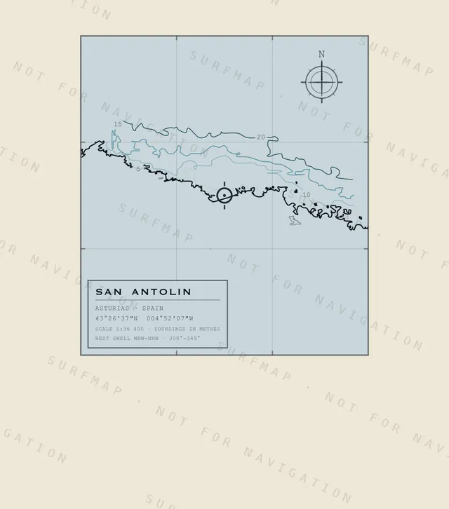 San Antolin chart, the full artwork printed on the back