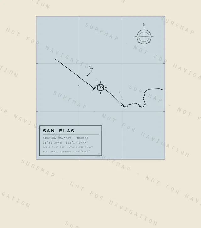 San Blas chart, the full artwork printed on the back