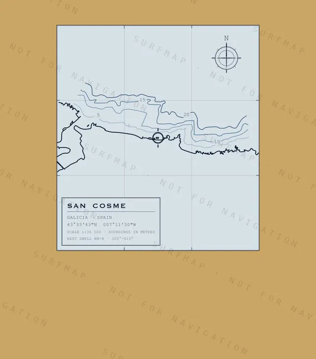 San Cosme chart, the full artwork printed on the back