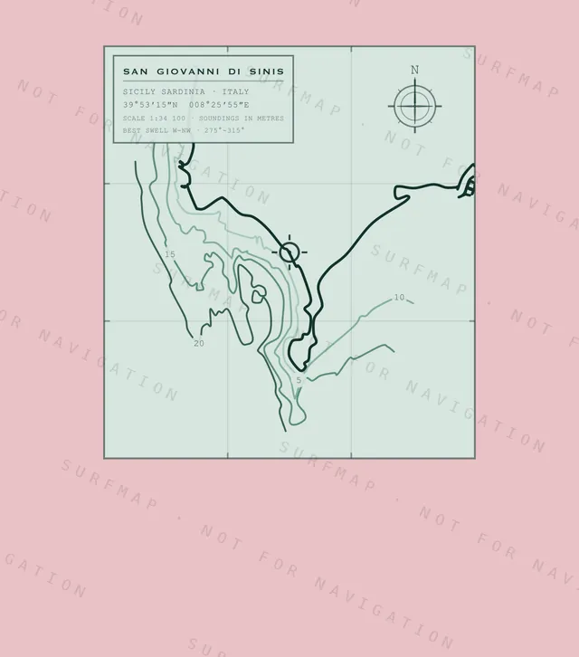 San Giovanni di Sinis chart, the full artwork printed on the back