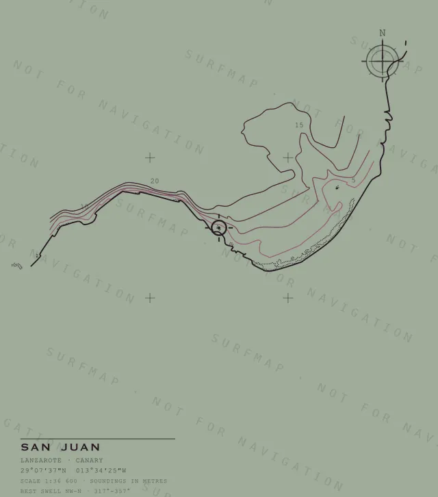 San Juan chart, the full artwork printed on the back