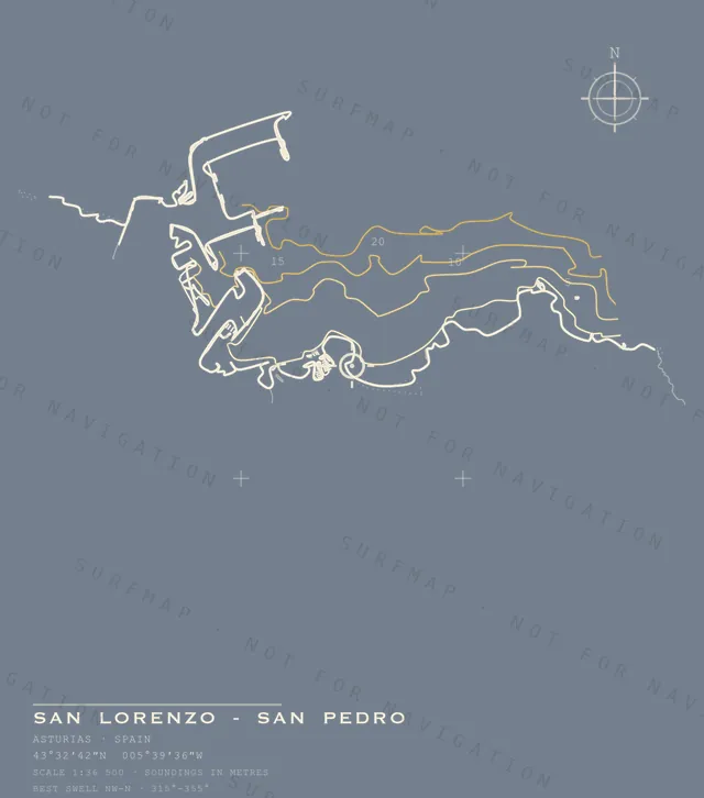 San Lorenzo - San Pedro chart, the full artwork printed on the back