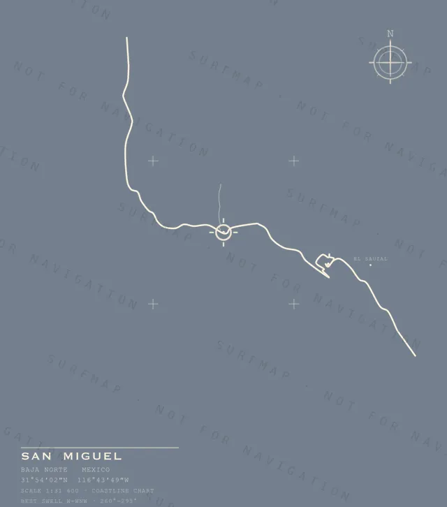 San Miguel chart, the full artwork printed on the back