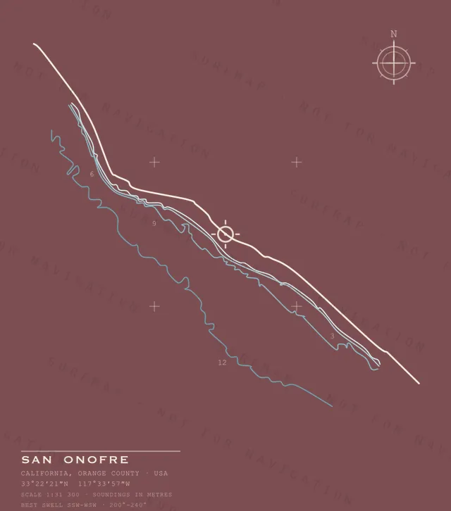 San Onofre chart, the full artwork printed on the back