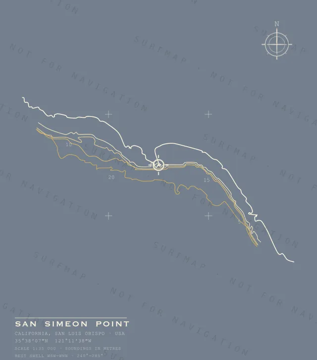 San Simeon Point chart, the full artwork printed on the back