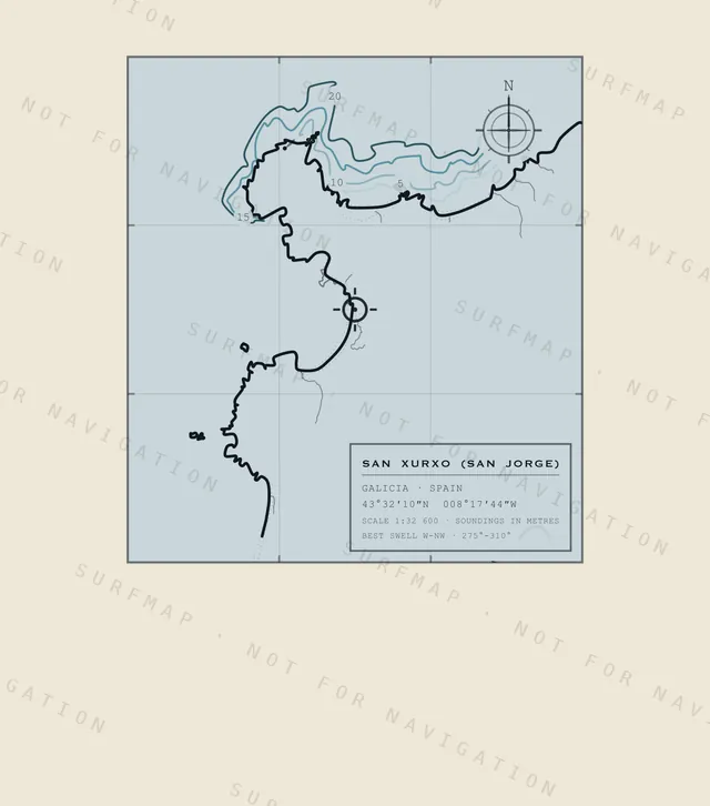 San Xurxo (San Jorge) chart, the full artwork printed on the back