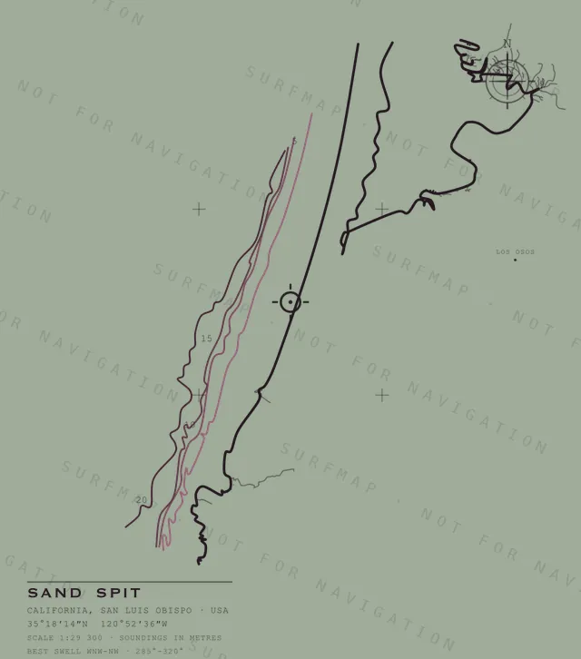 Sand Spit chart, the full artwork printed on the back