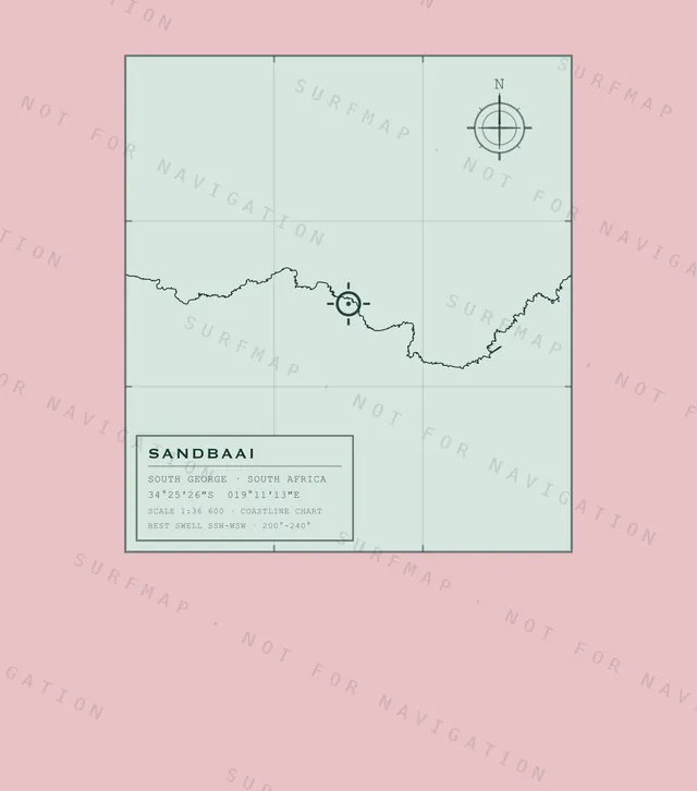 Sandbaai chart, the full artwork printed on the back