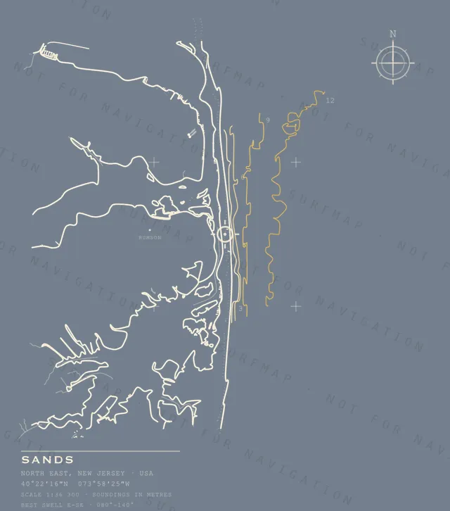 Sands chart, the full artwork printed on the back