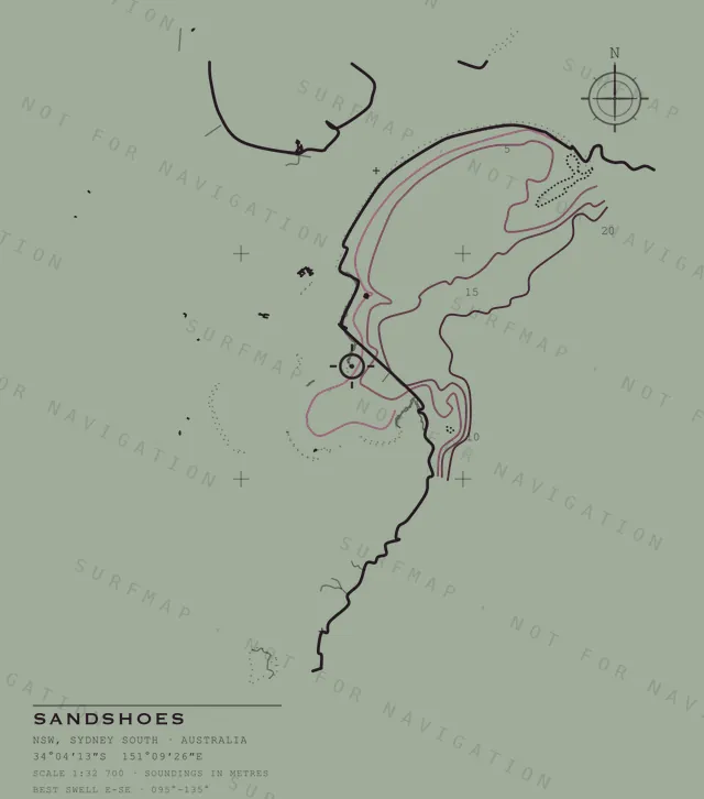 Sandshoes chart, the full artwork printed on the back