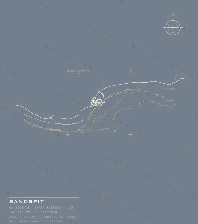 Sandspit chart, the full artwork printed on the back