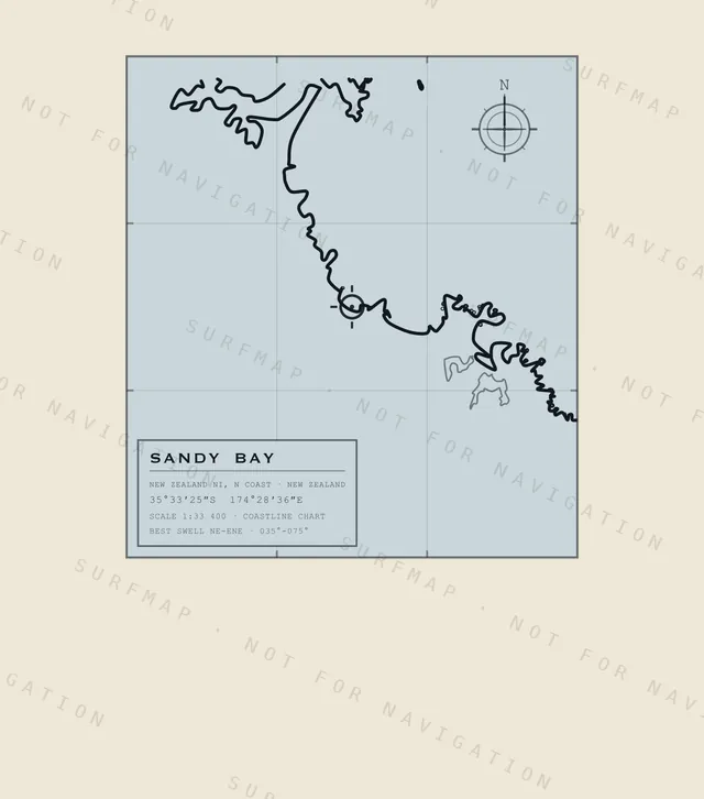 Sandy Bay chart, the full artwork printed on the back