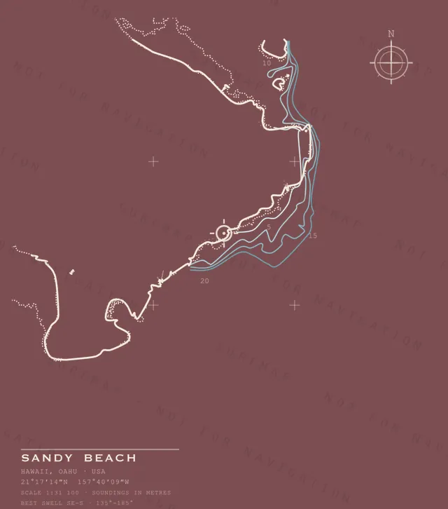 Sandy Beach chart, the full artwork printed on the back