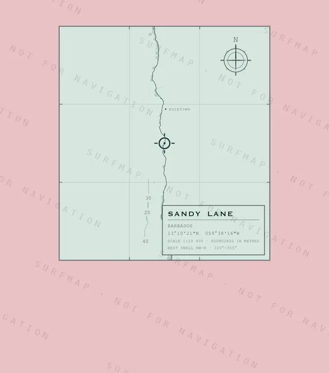 Sandy Lane chart, the full artwork printed on the back