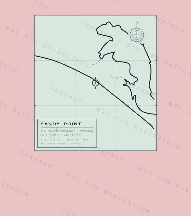 Sandy Point chart, the full artwork printed on the back
