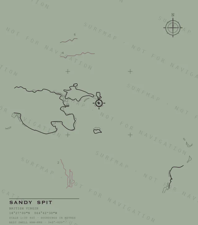Sandy Spit chart, the full artwork printed on the back