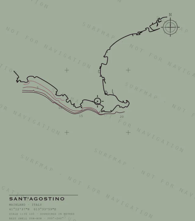 Sant'Agostino chart, the full artwork printed on the back