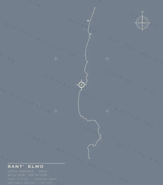 Sant' Elmo chart, the full artwork printed on the back