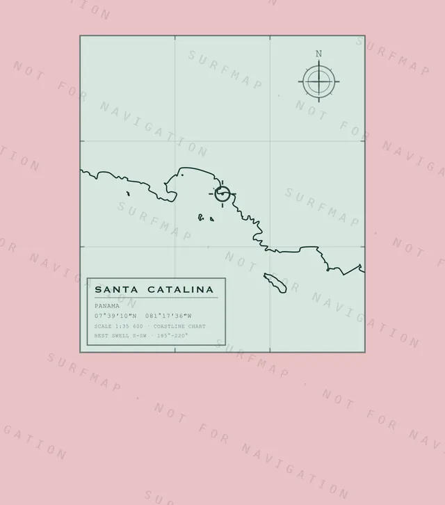 Santa Catalina chart, the full artwork printed on the back