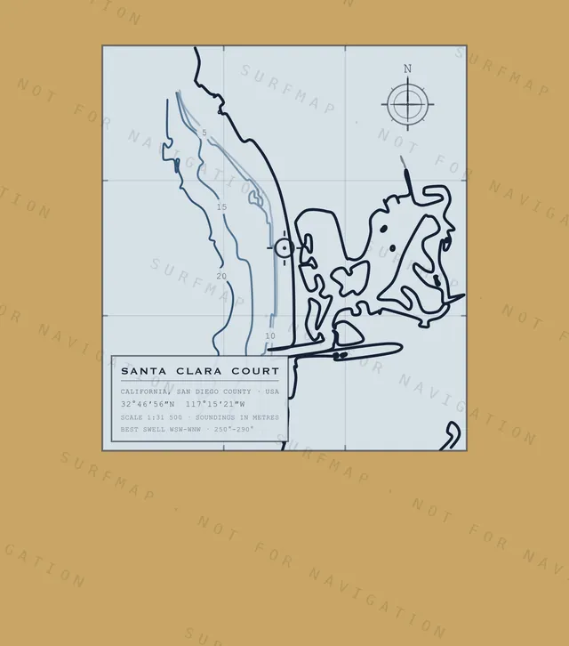 Santa Clara Court chart, the full artwork printed on the back