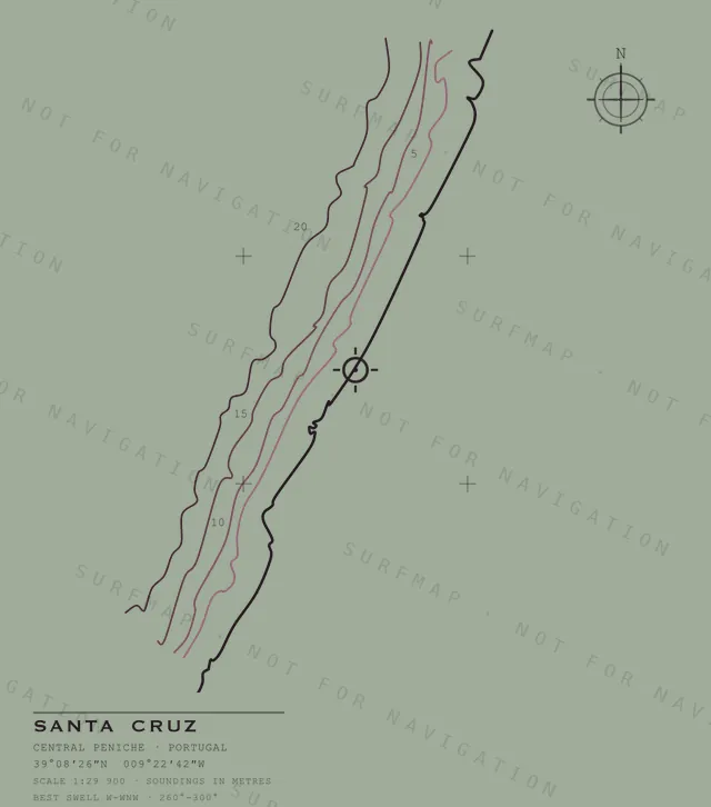 Santa Cruz chart, the full artwork printed on the back