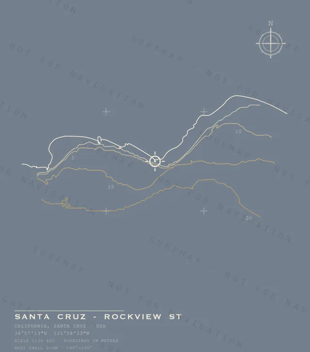 Santa Cruz - RockView St chart, the full artwork printed on the back