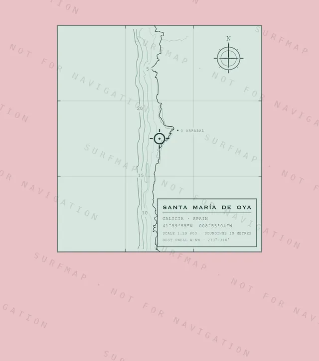 Santa María de Oya chart, the full artwork printed on the back