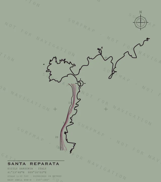 Santa Reparata chart, the full artwork printed on the back