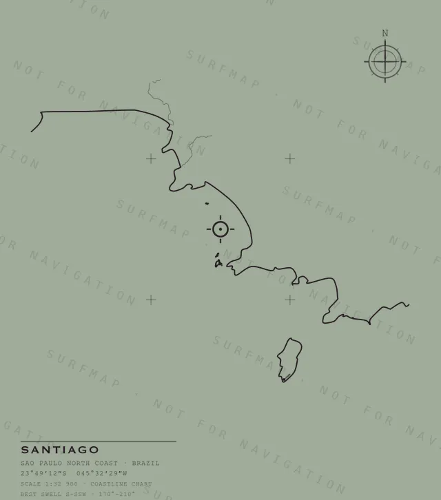 Santiago chart, the full artwork printed on the back
