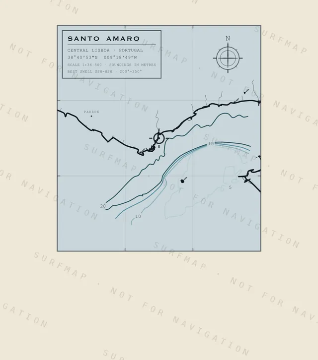 Santo Amaro chart, the full artwork printed on the back
