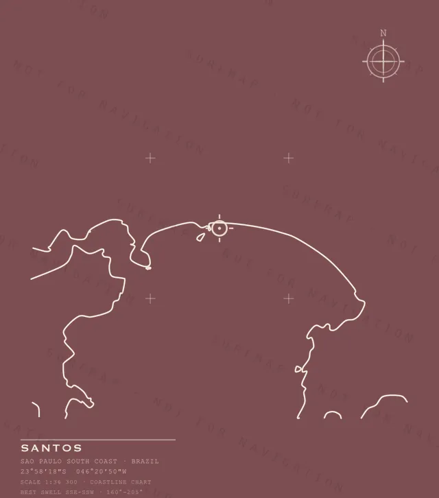 Santos chart, the full artwork printed on the back