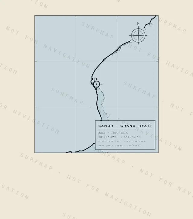 Sanur - Grand Hyatt chart, the full artwork printed on the back