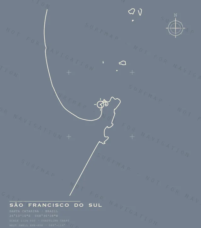 São Francisco do Sul chart, the full artwork printed on the back
