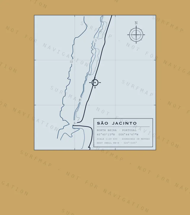 São Jacinto chart, the full artwork printed on the back