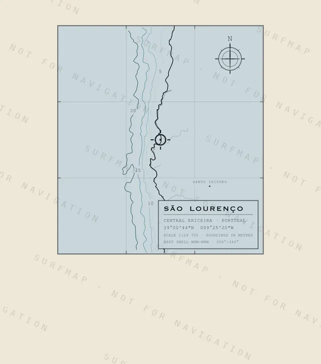 São Lourenço chart, the full artwork printed on the back