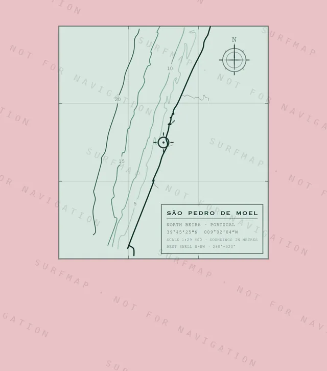 São Pedro de Moel chart, the full artwork printed on the back