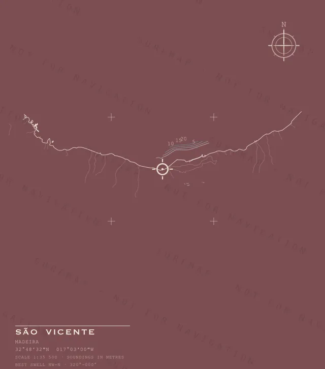 São Vicente chart, the full artwork printed on the back