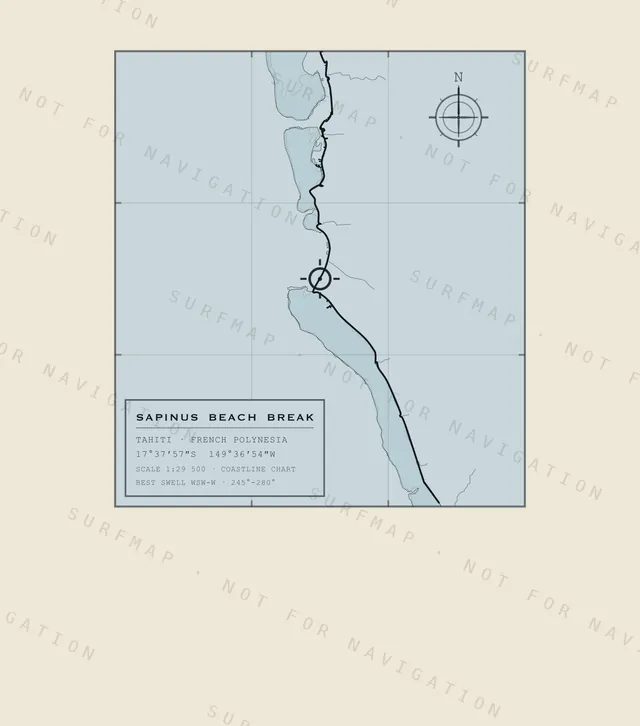 Sapinus Beach Break chart, the full artwork printed on the back