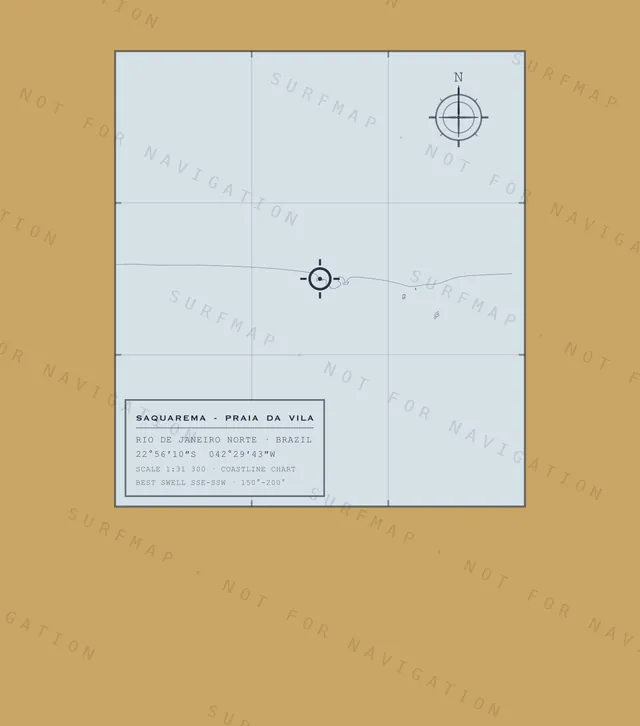 Saquarema - Praia da Vila chart, the full artwork printed on the back