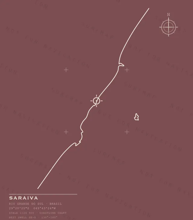 Saraiva chart, the full artwork printed on the back