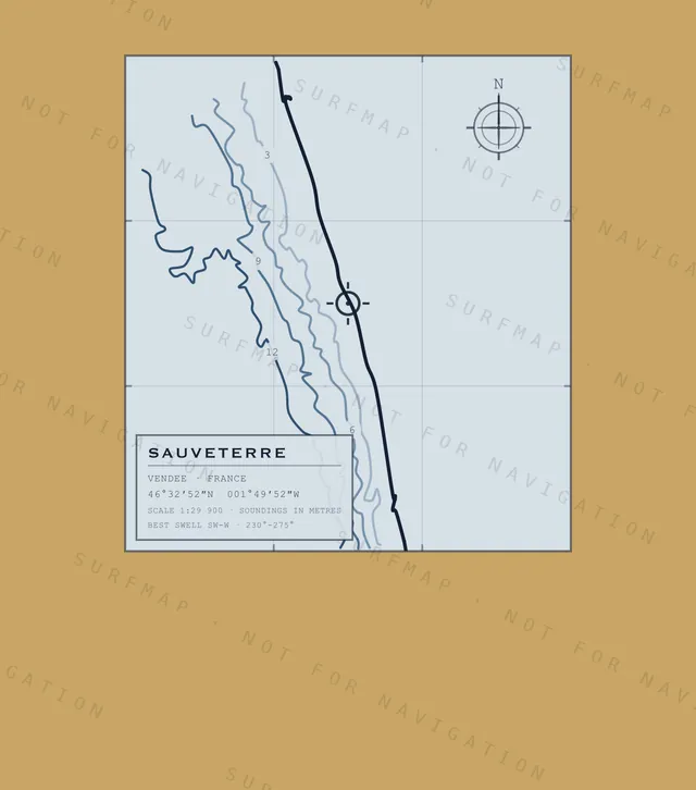 Sauveterre chart, the full artwork printed on the back
