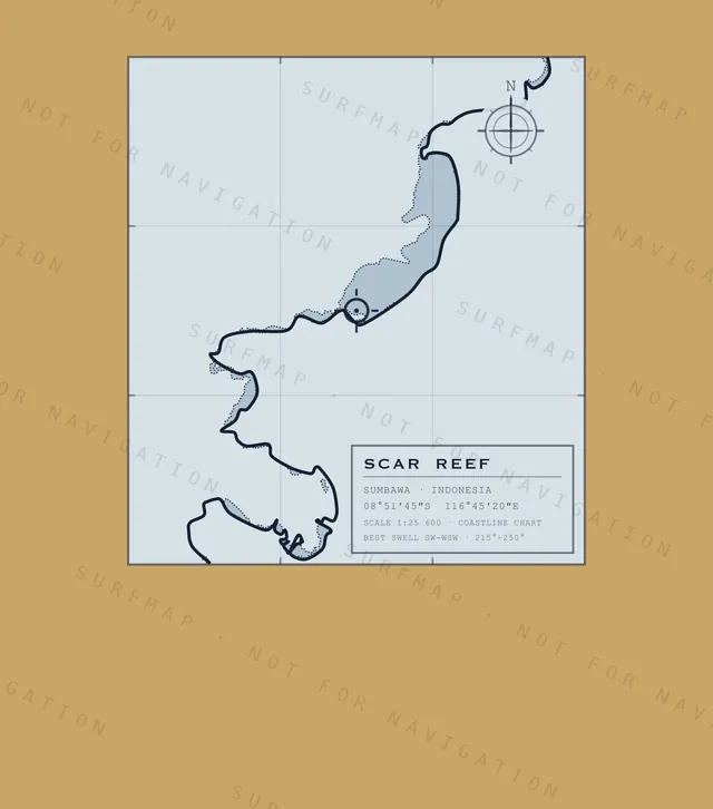 Scar Reef chart, the full artwork printed on the back