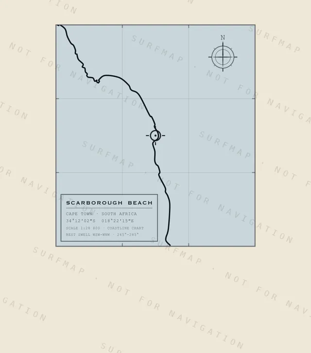 Scarborough Beach chart, the full artwork printed on the back