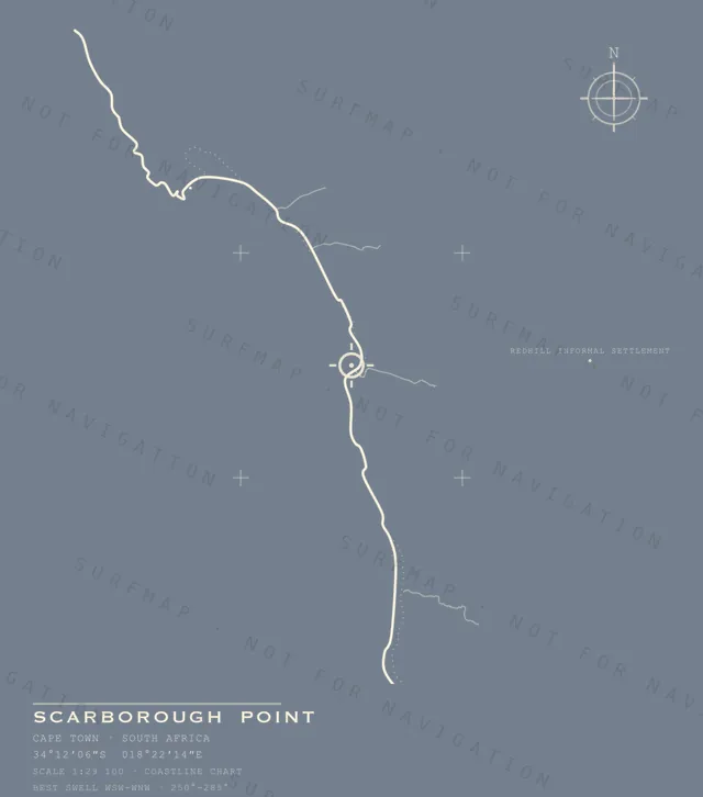 Scarborough Point chart, the full artwork printed on the back