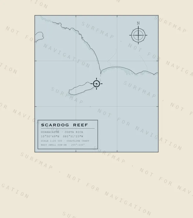 Scardog Reef chart, the full artwork printed on the back