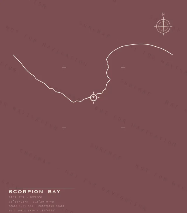 Scorpion Bay chart, the full artwork printed on the back