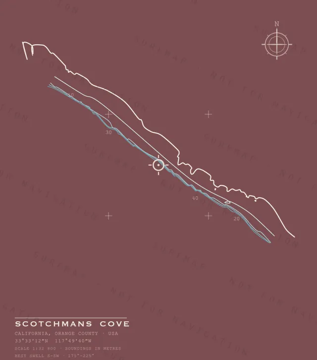 Scotchmans Cove chart, the full artwork printed on the back